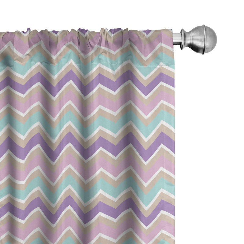 Chevron Semi-Sheer Rod Pocket Curtain Panels, 28" x 84"