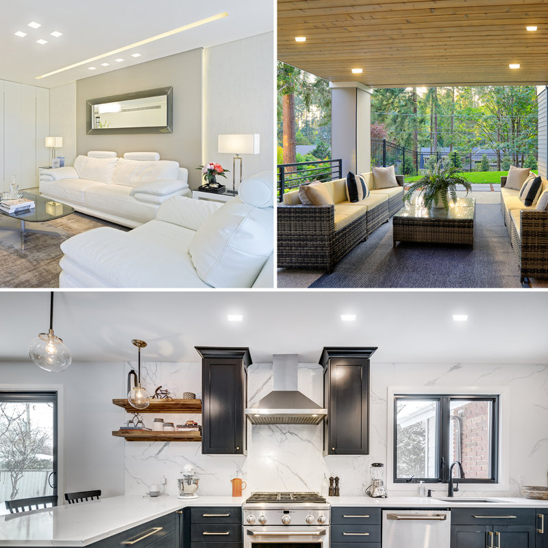 White Square LED Flush Mount Ceiling Light