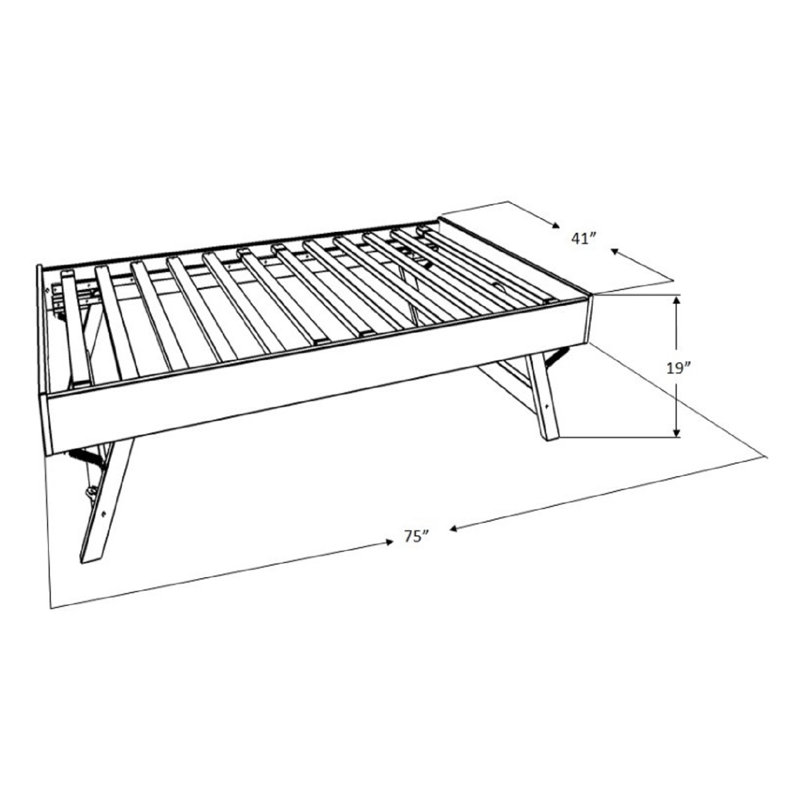 Lit escamotable en bois massif avec matelas Alhamdi, Barbade