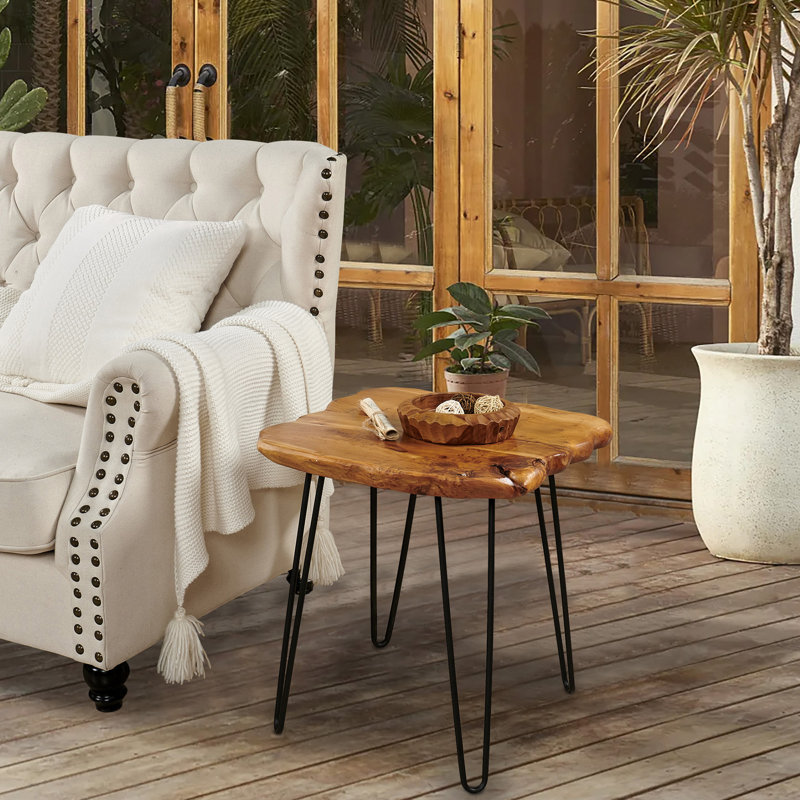 Cerys Solid Wood Top End Table