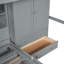 Lit superposé simple avec tiroirs, garde-robe, tablettes de rangement et lit hydraulique-862883973
