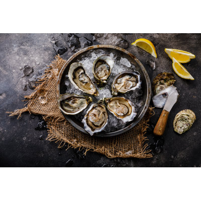 Open Shucked Oysters by Lisovskaya - Wrapped Canvas Print