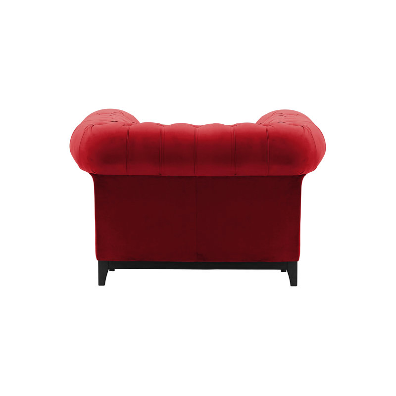 Frye Velvet Chesterfield Chair, Black, Red