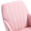 Fauteuil de bureau confortable et réglable, conception ergonomique, coussin en velours doux, base argentée, rose, profondeur de 25,07 po, poids de 21,54 lb et hauteur luxueuse de 37,08 po, pour un usage domestique
