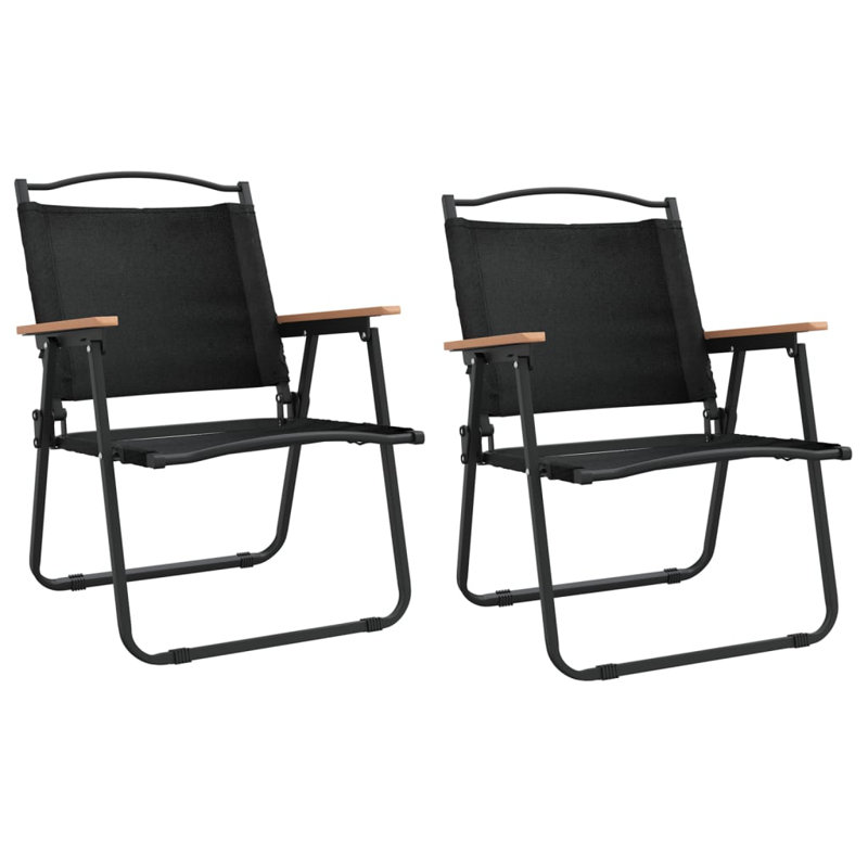 Camping Chair Outdoor Folding Camping Beach Chair Oxford Fabric, Black, Black