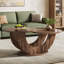 Table basse avec tablette de rangement et cadre en bois-2019853882