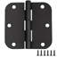 Charnière de porte en laiton satiné, 3,5 po, rayon 5/8 po, paquet de 9-98450058