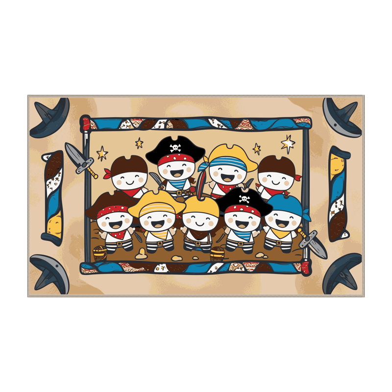 Tapis pour enfants Sunside Sails Pirates, Rectangle 6 pi x 9 pi