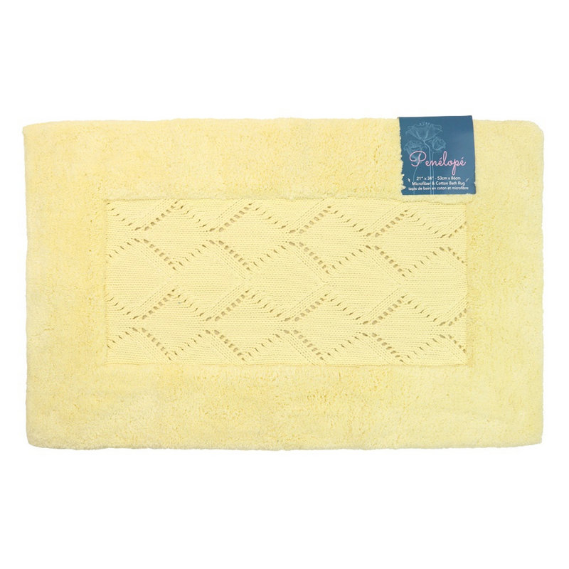 Tapis pour salle de bain Jakaiden, Jaune