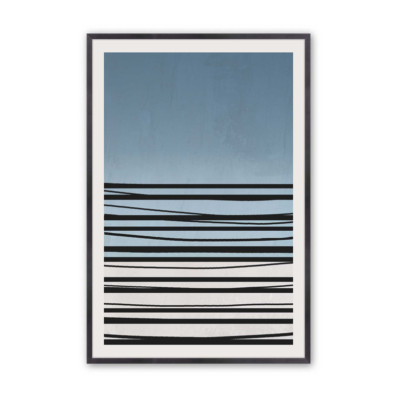 «Twilight Stripes V2» sur papier, Cadre en zinc patiné, H 25,25 po x l 19,25 po
