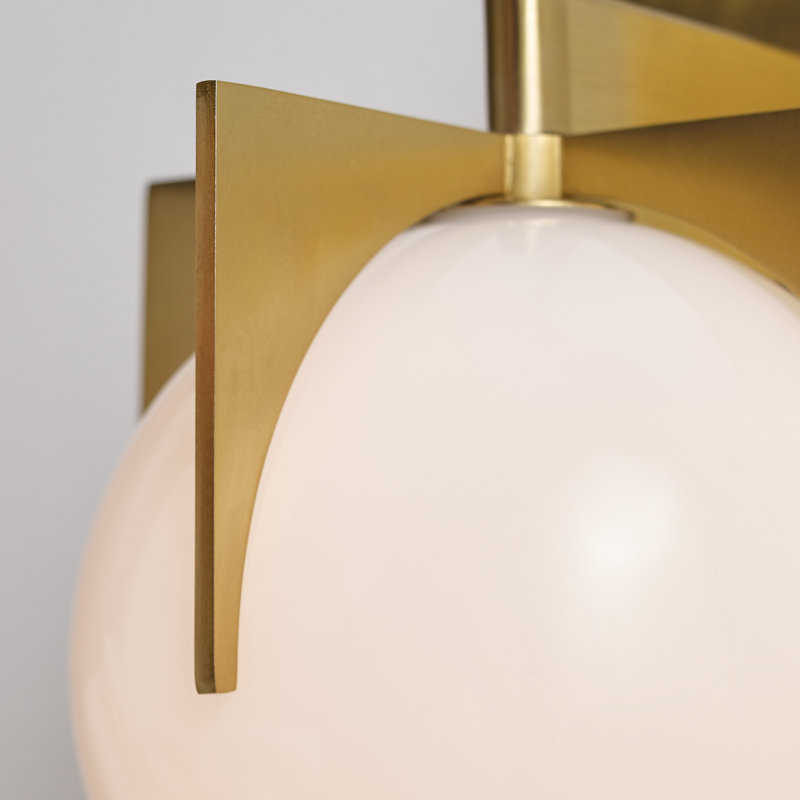 Sadaris Steel Armed Sconce, Burnished Brass