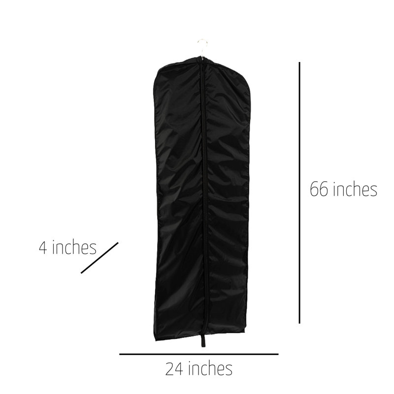 Sac à vêtements en nylon, H 66 po x l 24 po x P 4 po, Noir, noir, noir, noir