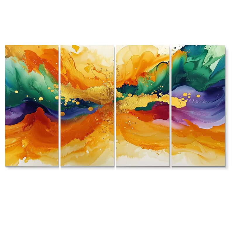 Nyleigh - reproduction d'art abstraite, art mural moderne sur toile, H 32 po x l 64 po, 4