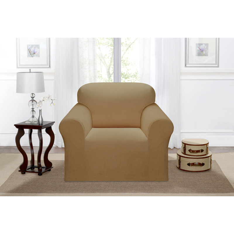 Deluxe Beige Polyester Blend Stretch Recliner Chair Slipcover