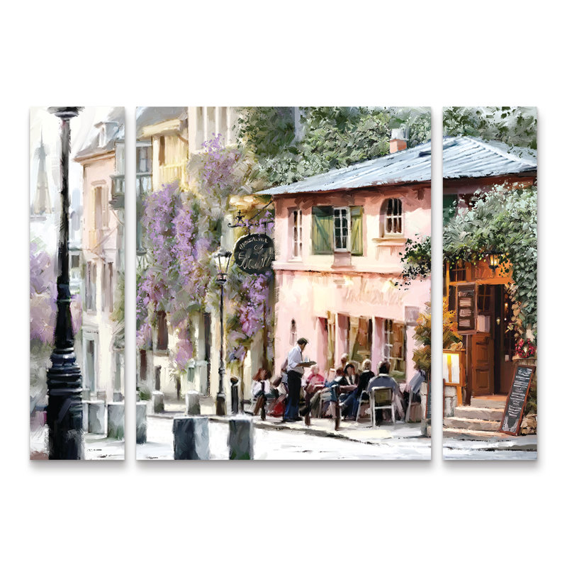 Ensemble de 3 panneaux d'art The Macneil Studio «Sunshine Cafe», H 30 po x l 41 po x P 2 po