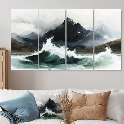 «Stormy Seas Mountain Landscape III - Landscape Mountains», ensemble d'art sur toile
