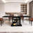 Black Dining Table For 4 To 6, Modern Kitchen Dining Room Table With 3-tier Storage Shelf And Acrylic Door Cabinet, Rectangular Wooden Dinner Tables For Home Kitchen Living Room-365516632-365516646-365516645
