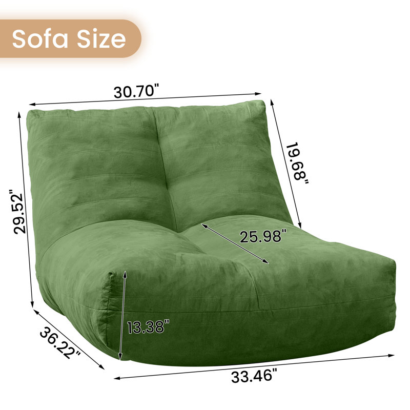 Harpenden Bean Bag Sofa, Harpenden Green Cotton