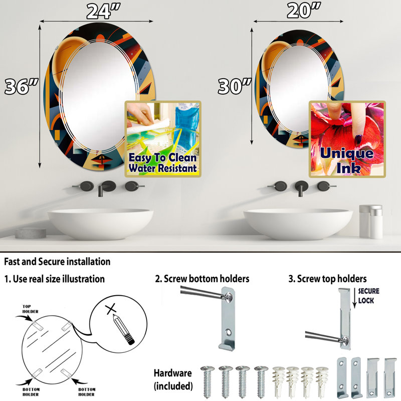 Miroir mural Radita, 36 po x 24 po