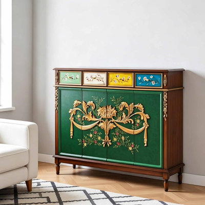 European style retro painted shoe cabinet