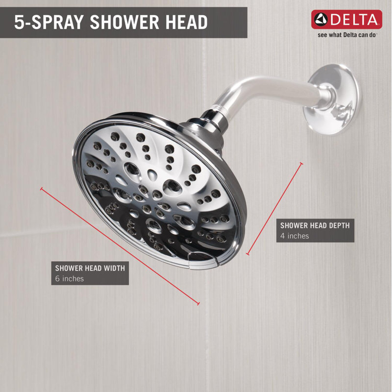 Pivotal Multi Function Fixed Shower Head, Chrome