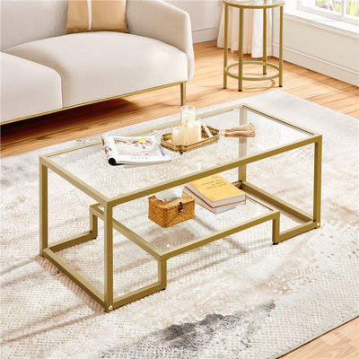 Ailer Glass Top Coffee Table