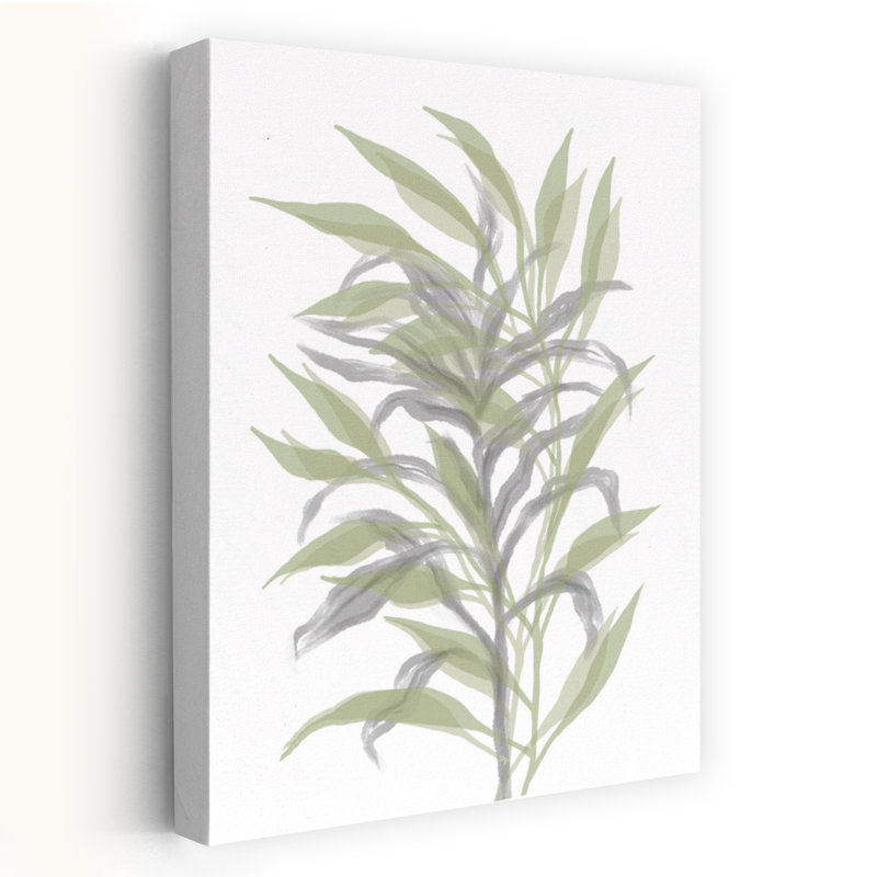 Art contemporain contemporain abstrait minimaliste bambou nature plante, H 24 po x l 16 po
