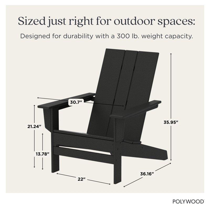 POLYWOOD x AllModern Oversized Adirondack Chair, Black