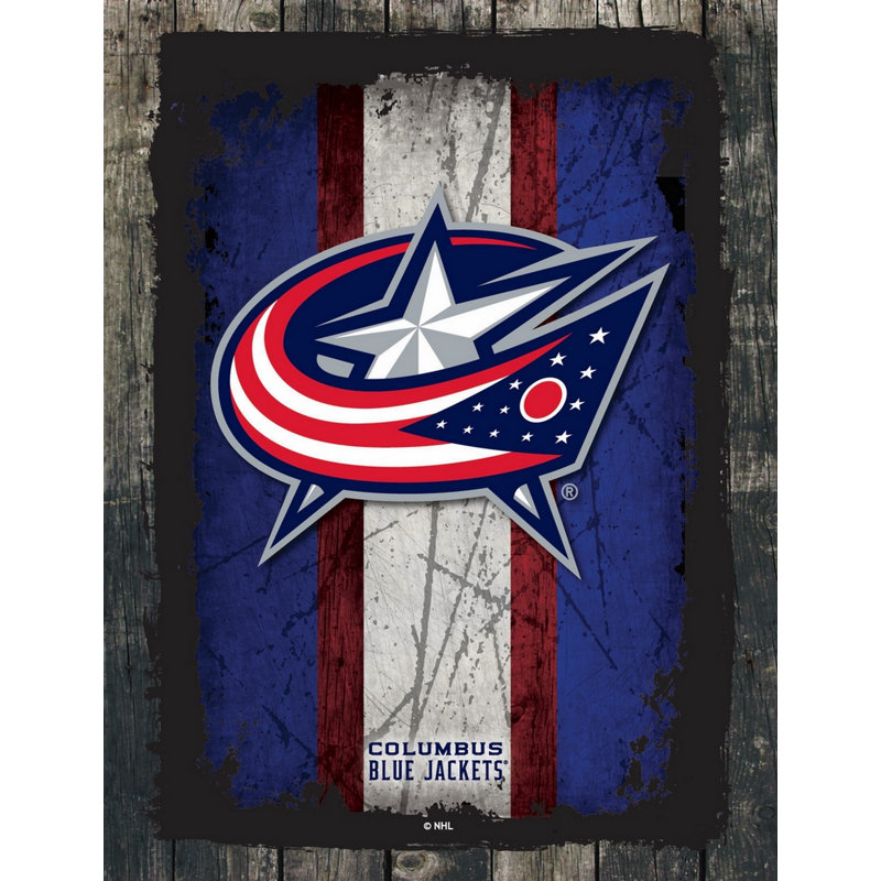 NHL Team Logo, reproduction sur toile tendue, Columbus Blue Jackets, H 32 po x l 24 po x p 1 po
