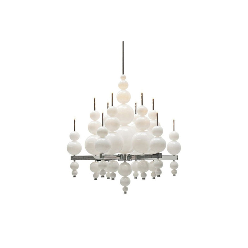 Lustre Murano Tears From the Moon, Transparent semi-opaque, H 36 po x l 38 po x P 38 po, Laiton poli
