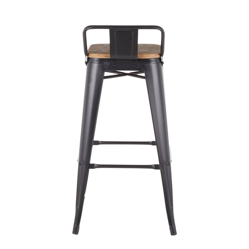 Tabouret de bar industriel à dossier bas Oregon