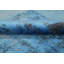 Tapis contemporain abstrait bleu 5 x 8
