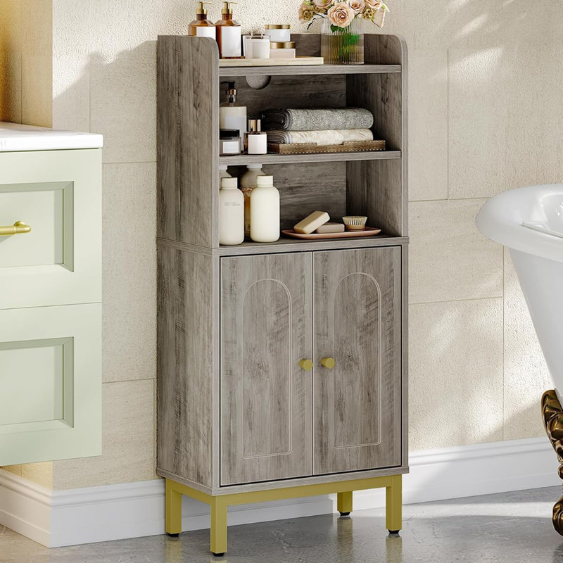 Armoire de rangement pour salle de bain, Grège