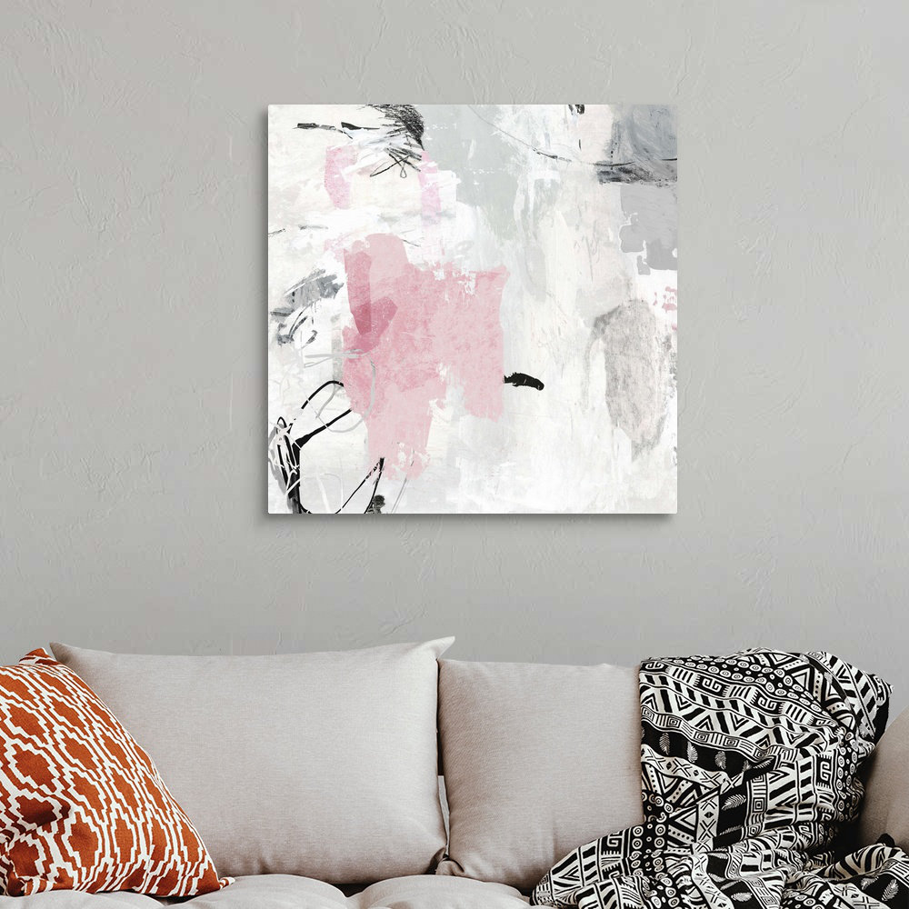 Pink and gray discount throw