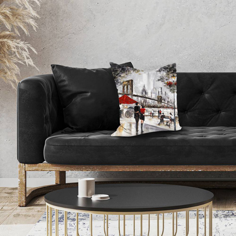Couple in new york city - 18"x18" Throw pillow cover - Poly twill - Print on demand