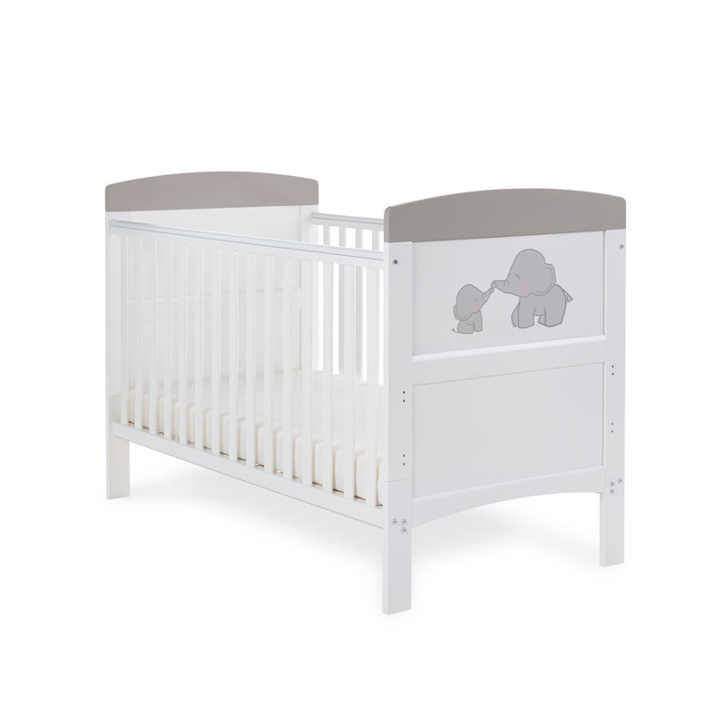 Grace Inspire Cot Bed with Fibre Mattress, Grey