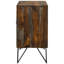 Armoire décorative grise avec grain de bois naturel, une tablette réglable, parfaite pour les espaces de vie et mesurant 30 pouces de hauteur
