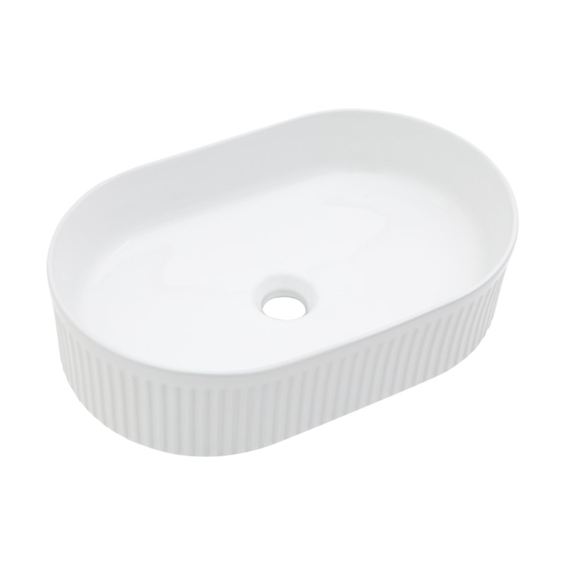 19.31X12.19 Inch White Ceramic Oval Vessel Bathroom Sink
