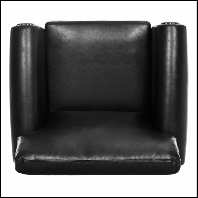 Élégante chaise de canapé à 1 place avec coussin amovible et élégante décoration cloutée argentée, confortable et durable