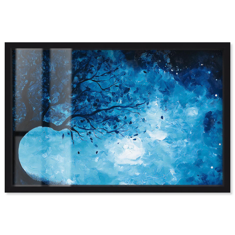 Décoration murale nature feu et glace arbre II Shadowbox par Art Remedy, H 11 po x l 16 po, Noir