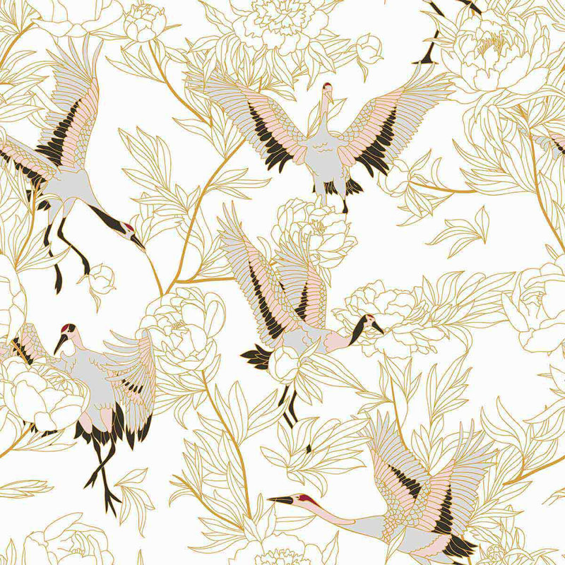 Panneau de papier peint adhésif oiseaux, L 102 po x l 24 po