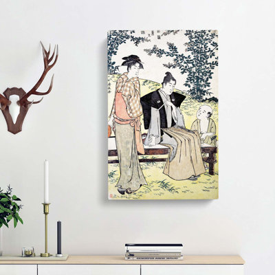 Viewing the Bush Clover by Torii Kiyonaga - Wrapped Canvas