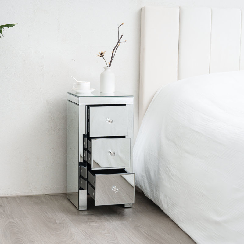 Abshier 39cm W Glass Bedside Table