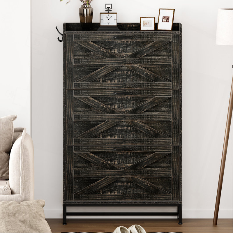Shoe Cabinet, Gray/Charcoal