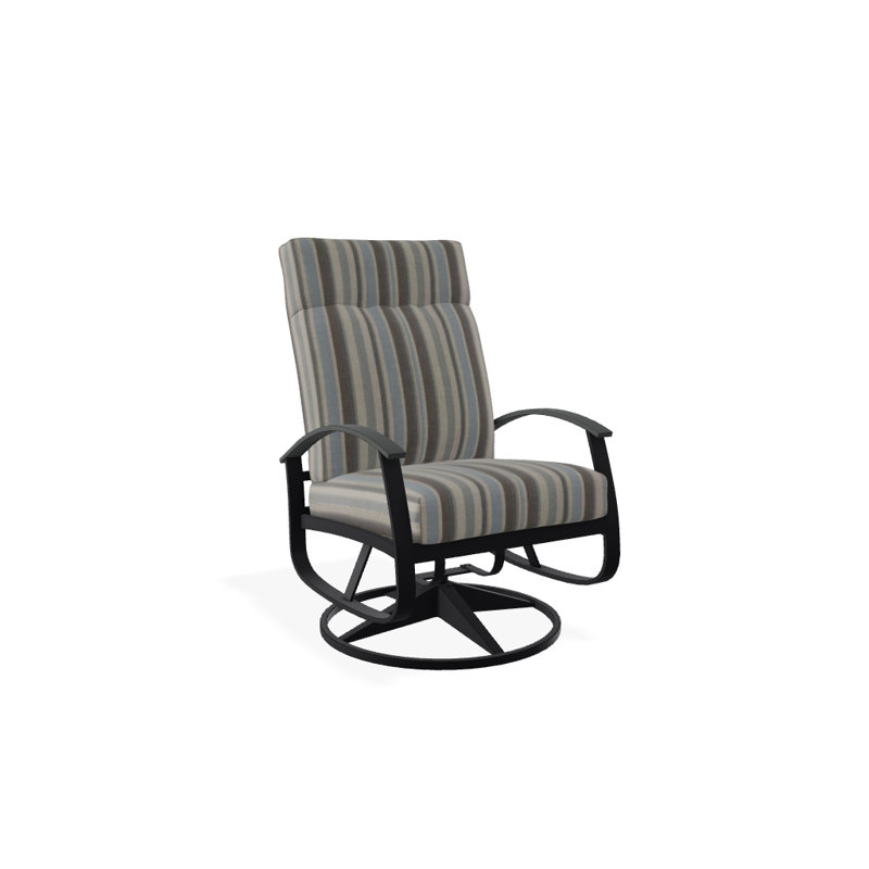 Chaise berçante pivotante réglable avec coussins Askar, Aperçu de nuage, Graphite classique P30, Noir texturé