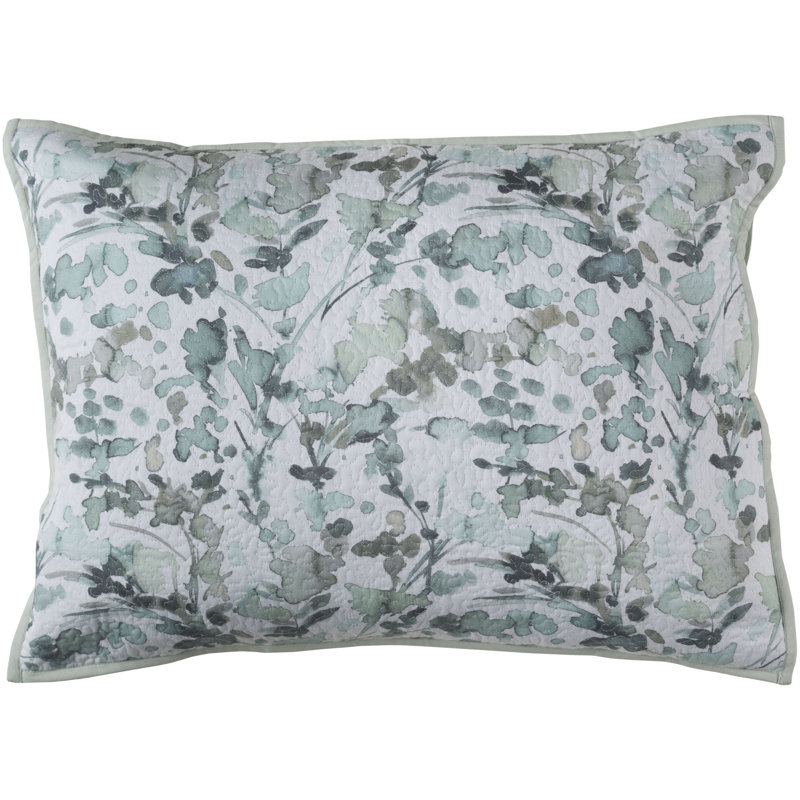 Naida Traditional Cotton Floral Quilt, Full/Queen Quilt + 2 Standard Shams, Aqua/Mint