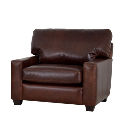 Fauteuil club en cuir fleur Rambow