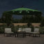 Vermont 350 cm W X 350 cm D Hexagonal Lighted Tilt Cantilever Parasol with Crank Lift-102812891