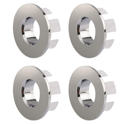 1.22 In. Sink Basin Vanity Trim Overflow Cover Brass Vessel Insert In Hole Round Caps (4-Pack)