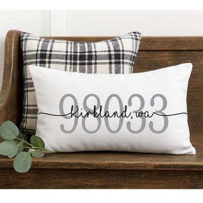 Custom Zip Code City Name & State Pillow